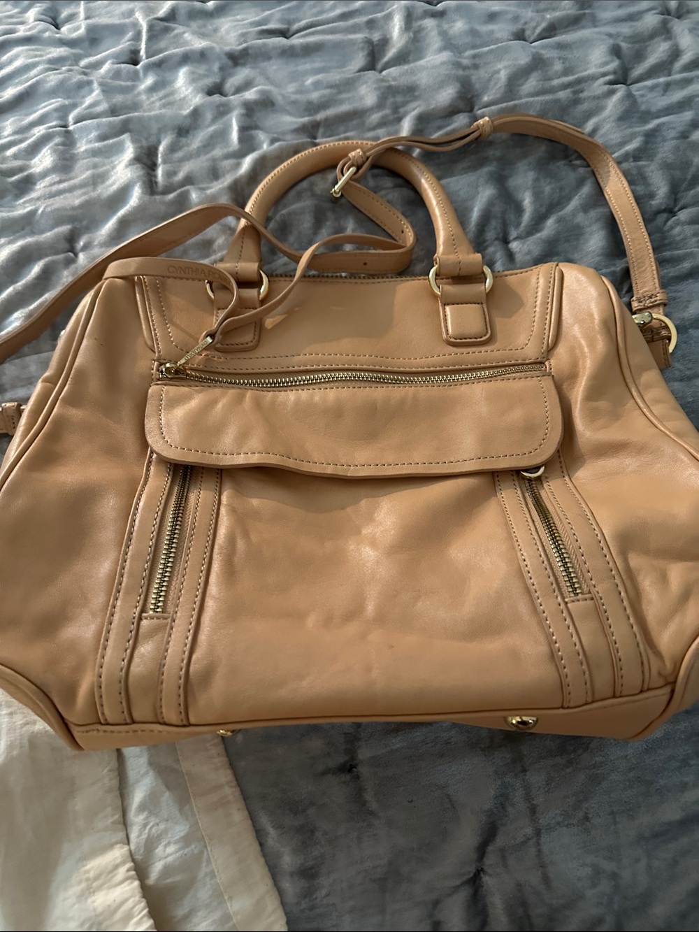 Cynthia Rowley Tan Leather Satchel Handbag -so soft